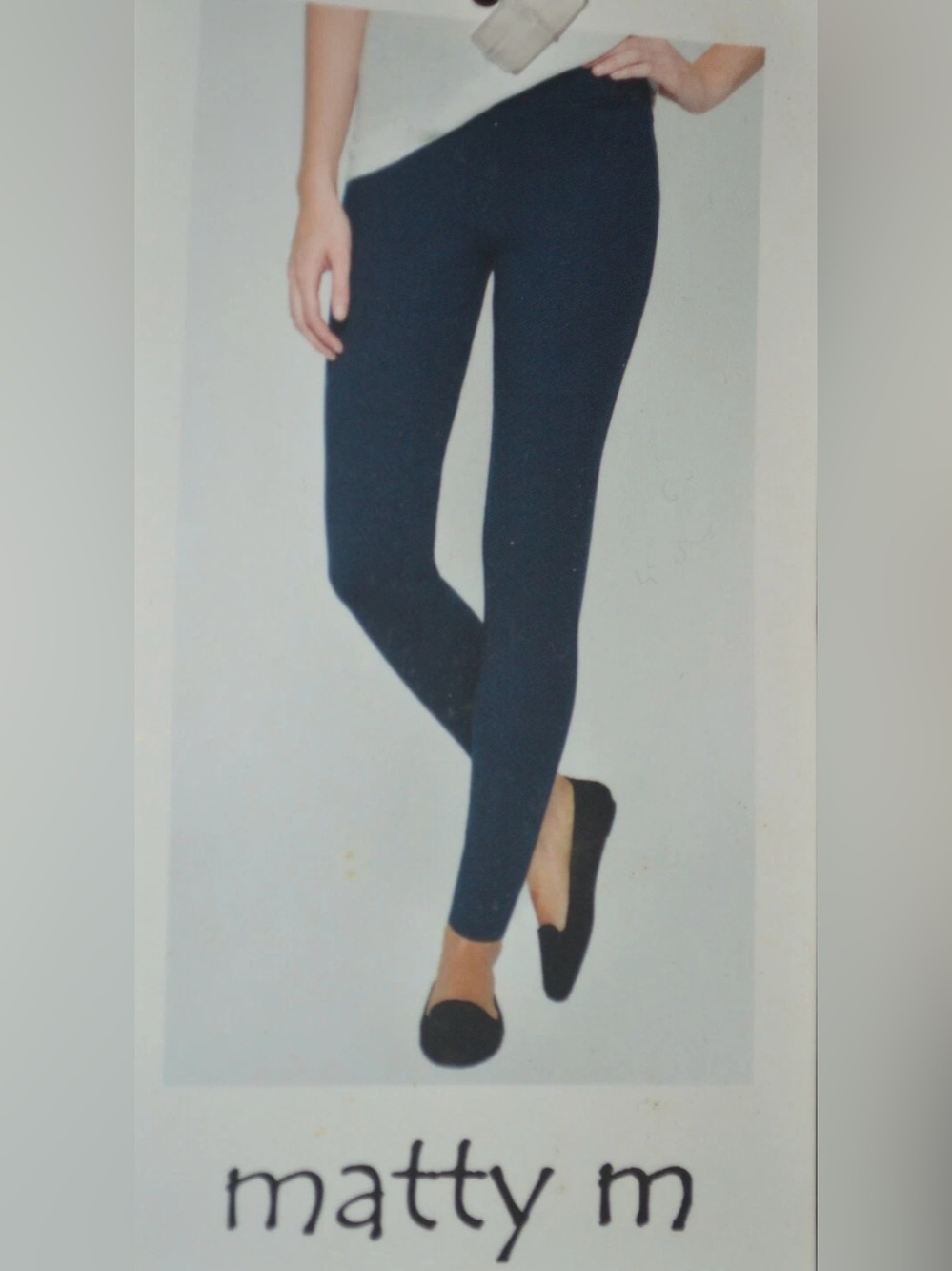 Marty M Navy Blue Women's mid-rise Pull-on Elastic Waste Stretch w/ Back Pockets